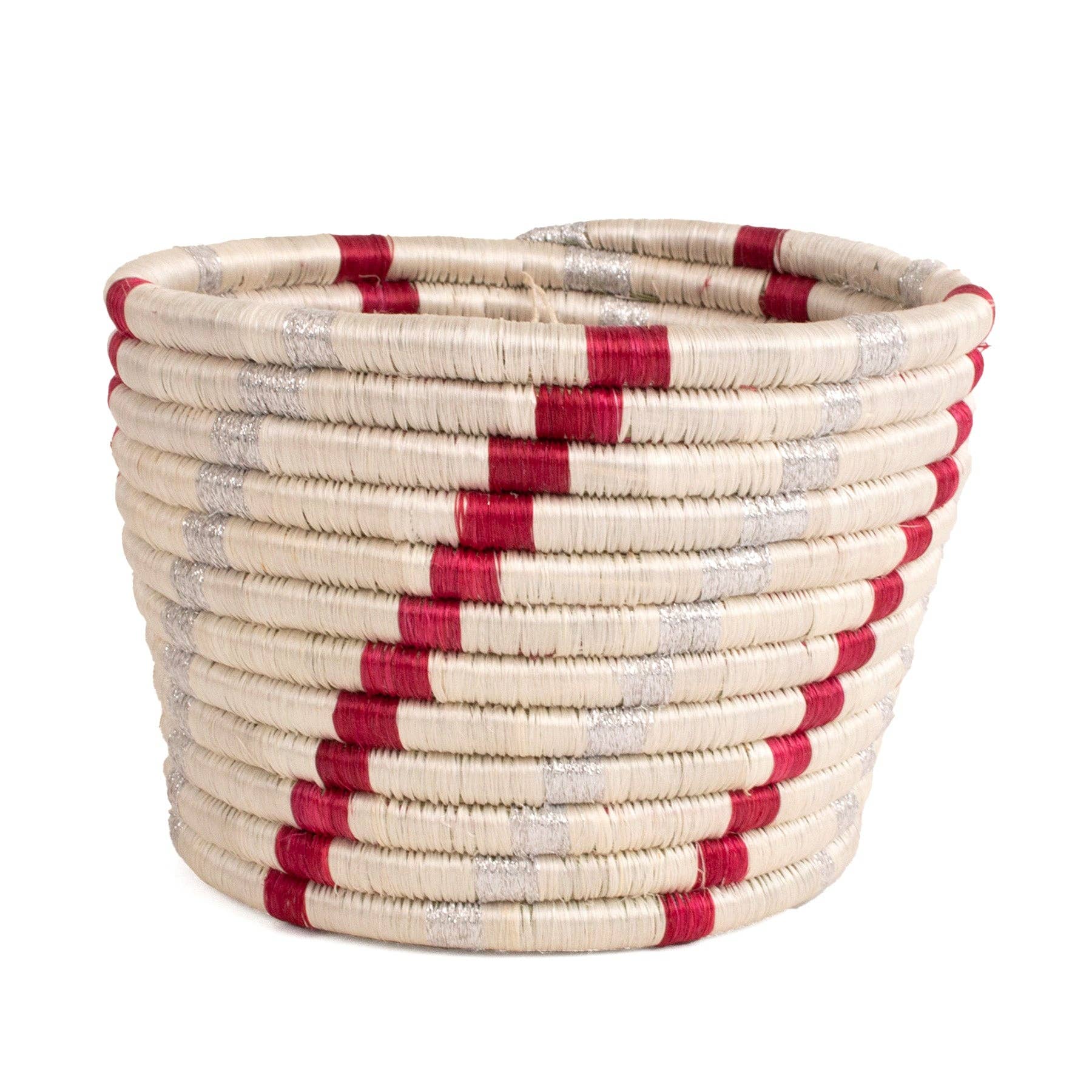 Woven Tapered Red Stripe Planter - 7